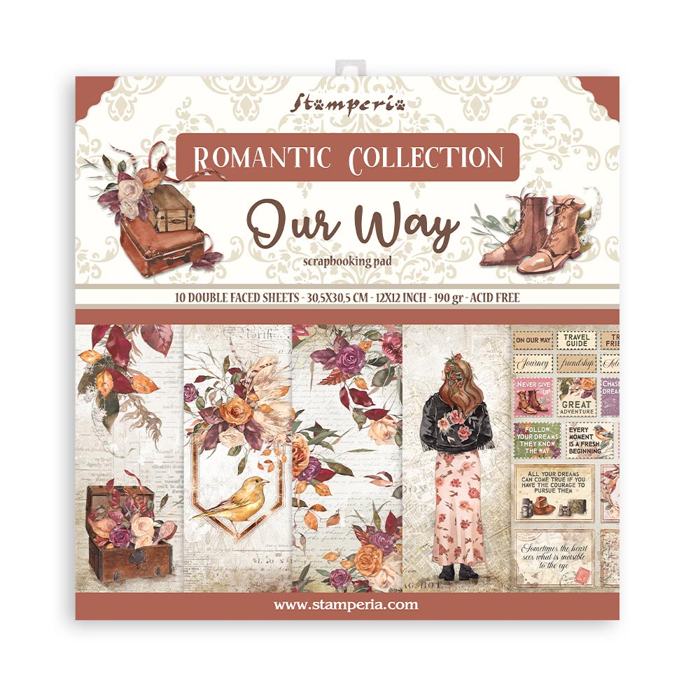 Stamperia Our Way 12"x12" Double Sided Scrapbooking Pad - 10 Sheets