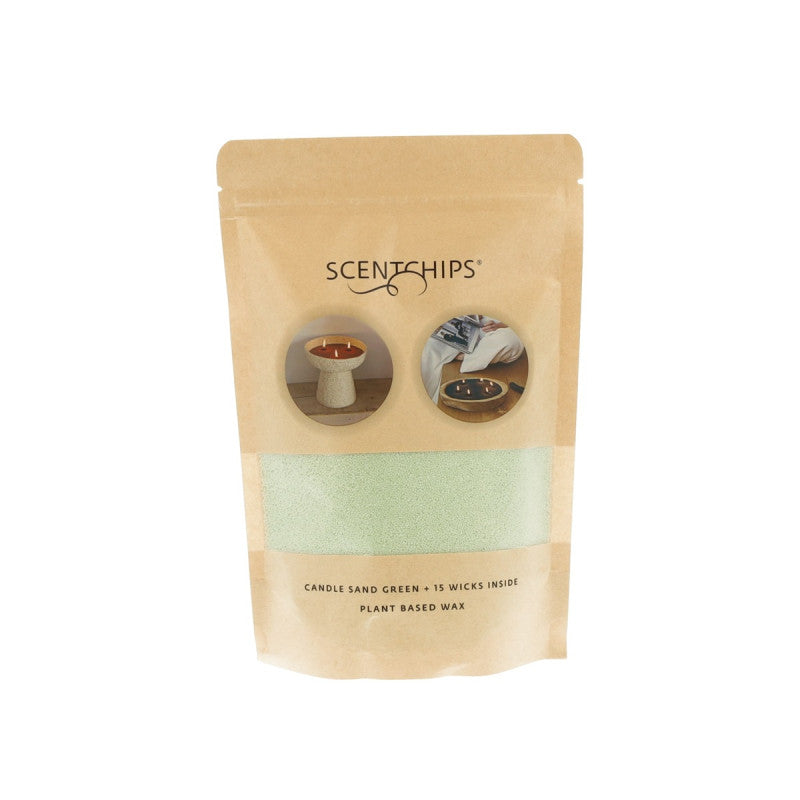 Scentchips by Parks Chalice Clay White Bowl & Green Candle Sand Kit 500g