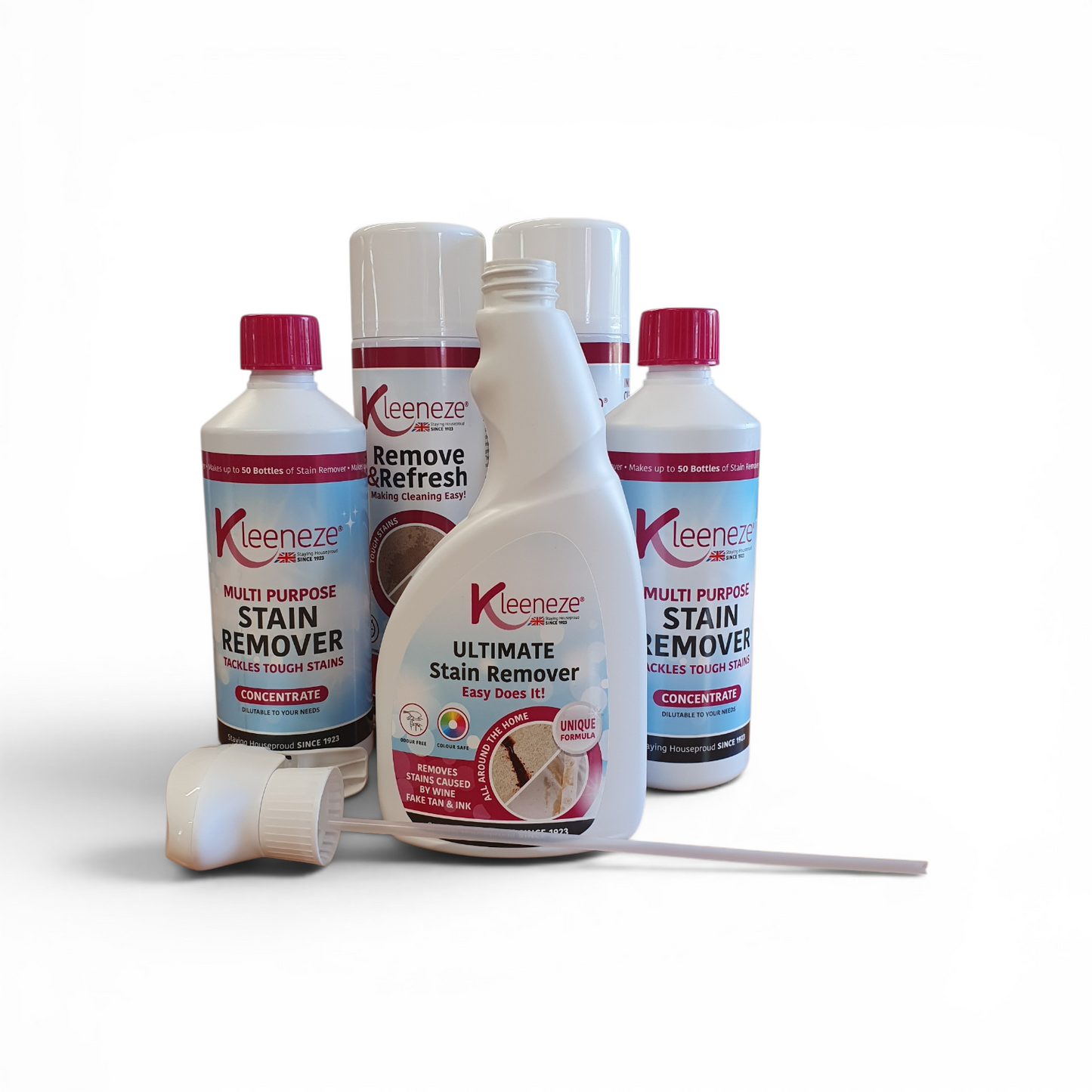 Kleeneze Exclusive Bumper Stain Remover & Cleaning Bundle Inc - 2 Concentrates, 2 Foam Spray & 1 Trigger