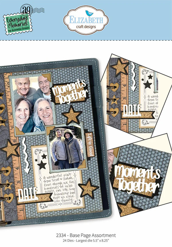 Elizabeth Craft Designs Everyday Memories Base Page Assortment Die Set - 24 Dies