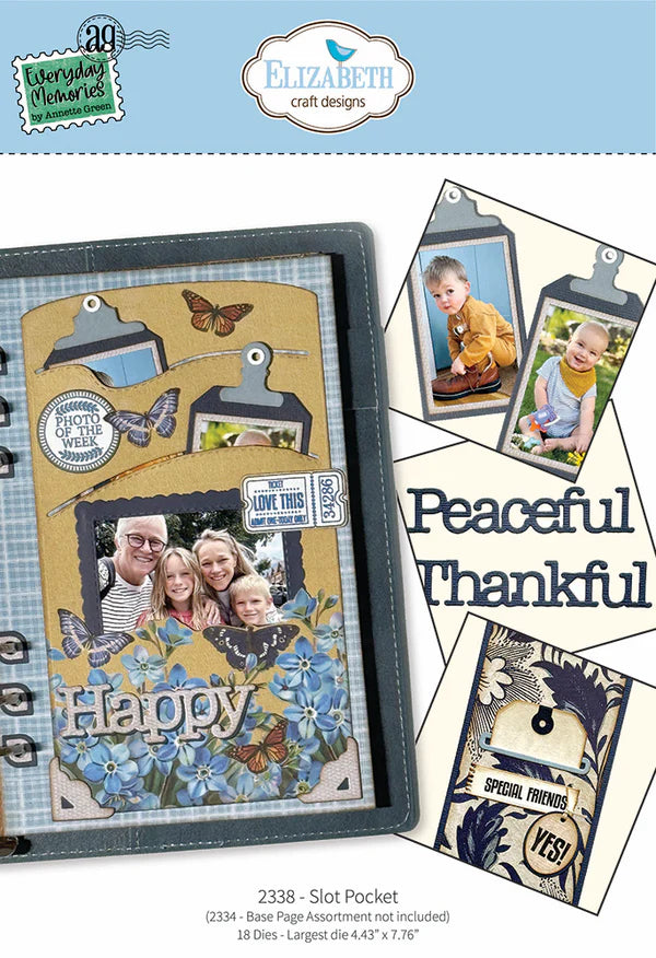 Elizabeth Craft Designs Everyday Memories Slot Pocket Die Set - 18 Dies