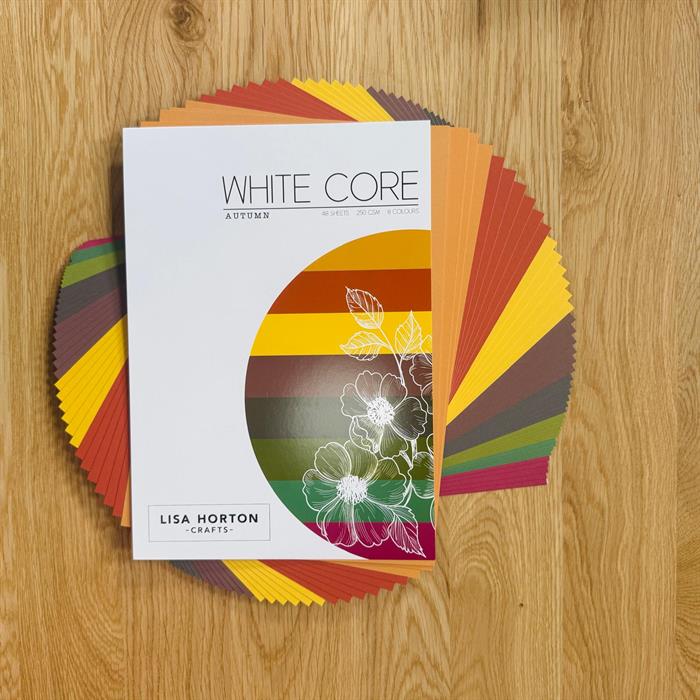 Lisa Horton Crafts Pack of 48 Sheets of White Core Autumn Cardstock - 250GSM