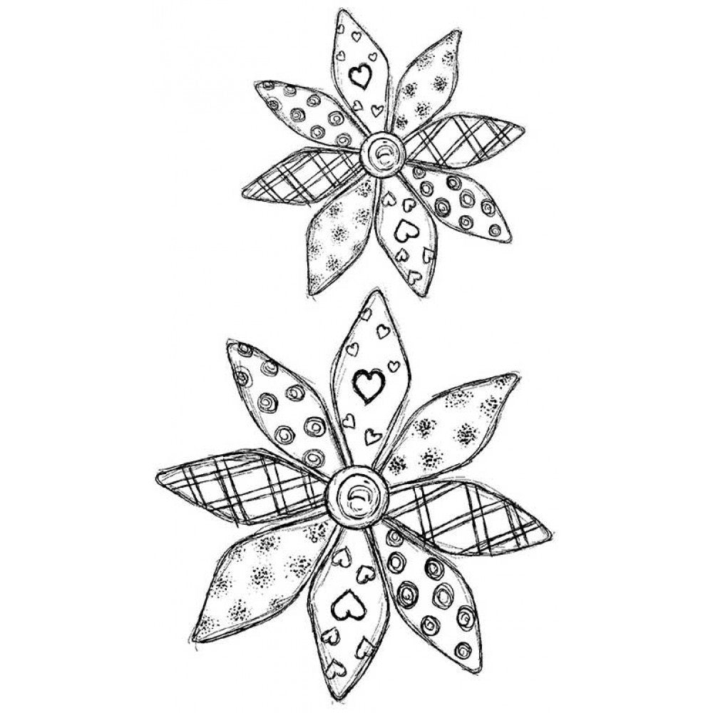 Stamp Addicts Penny's Petals 2 x Cling Mounted Rubber Stamps
