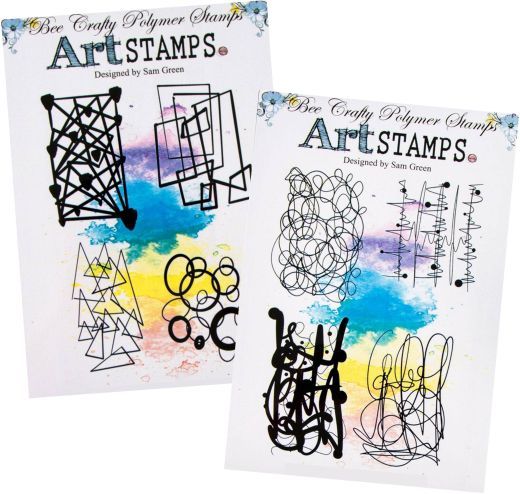 Bee Crafty Art Stamps ~ Art Backgrounds 1 & 2 Bundle