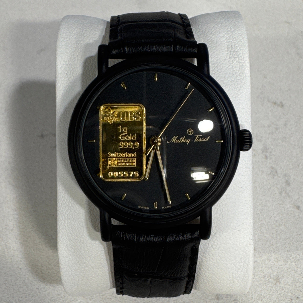 Mathey Tissot Gold Ingot Swiss Made Watch