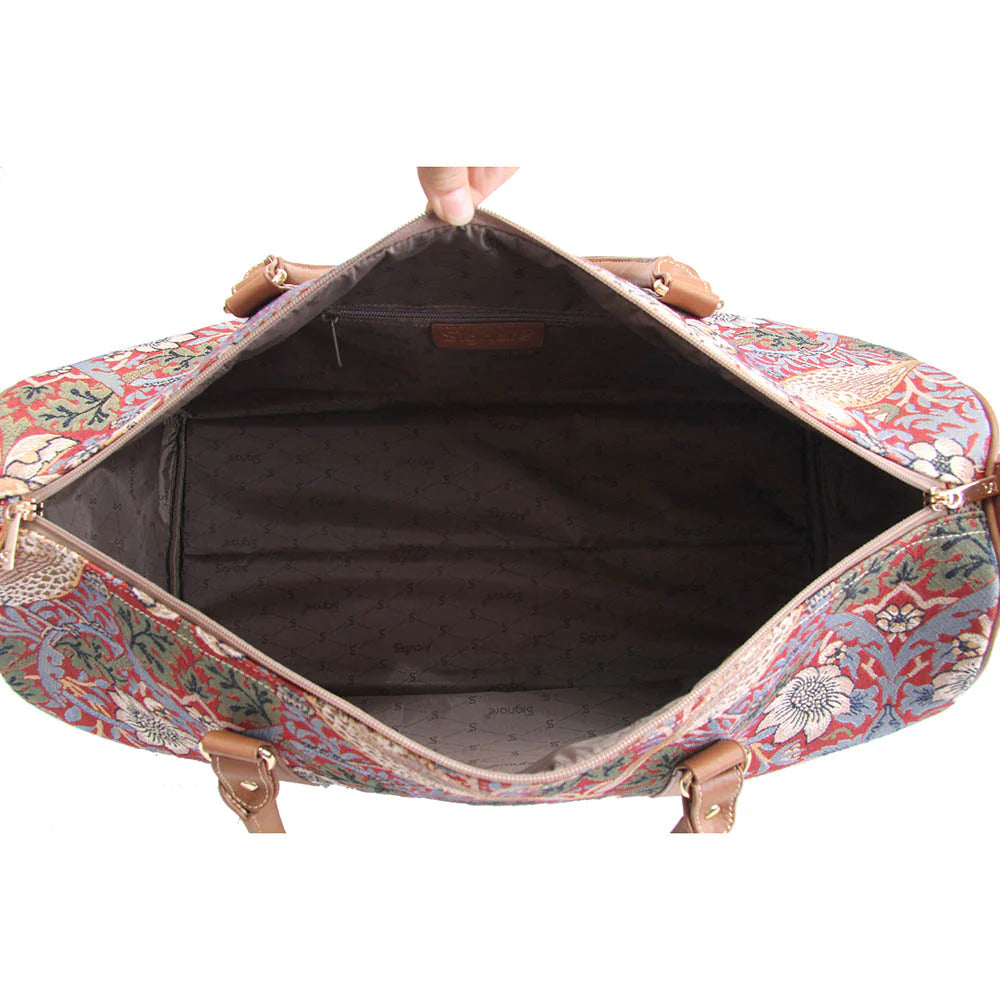 Signare Tapestry William Morris Strawberry Thief Red Holdall