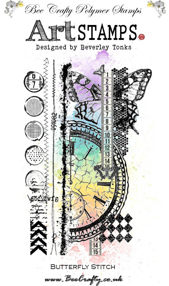 Bee Crafty A6 Art Stamps - Butterfly Stitch