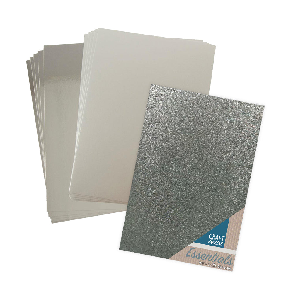 Craft Artist Silver Sparkle Card Pack - 5 Satin, 5 Gloss & 10 Waterfall - 20 total