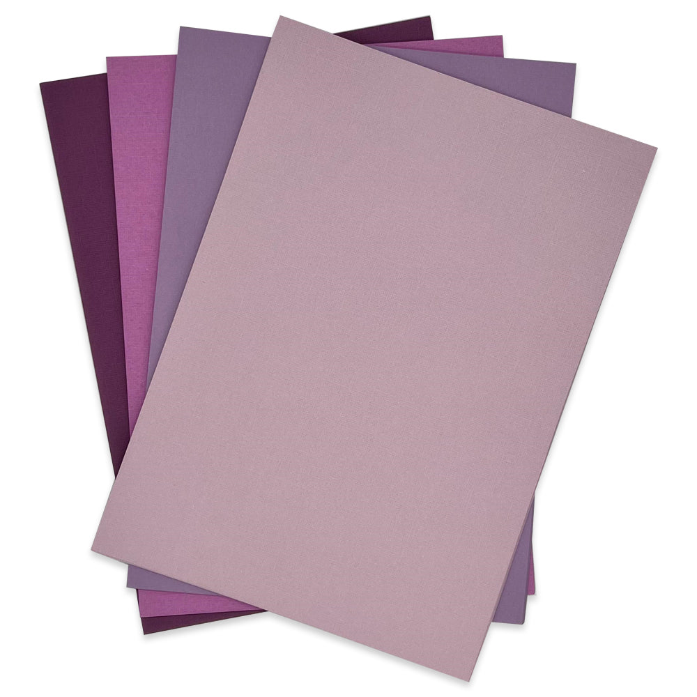 Craft Artist Cordinations Canvas Lilacs Card Pack - 40 Sheets - 4 Colours, 10 of each