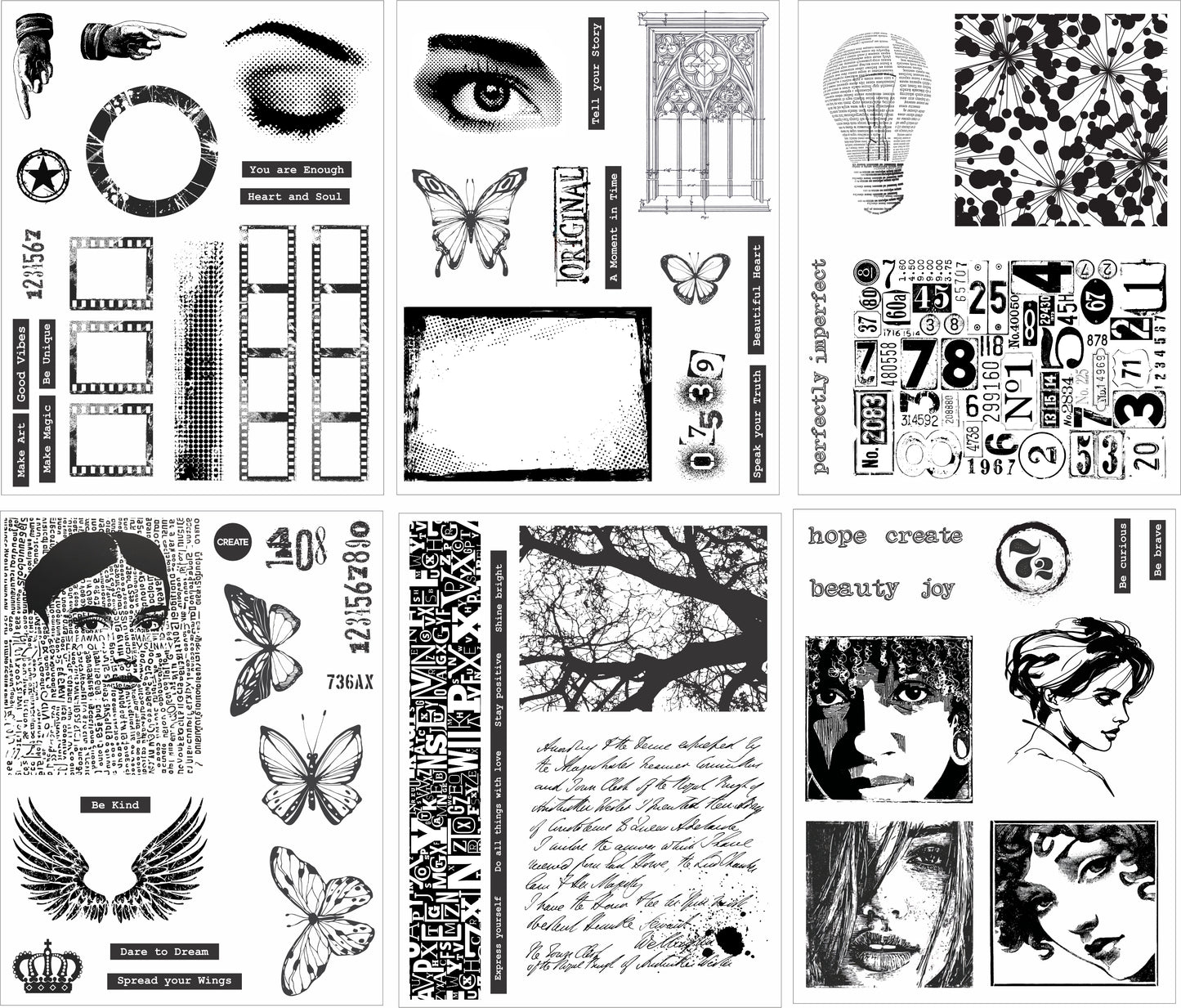 Funky Fossil Clear Impressions: The Eclectic Edit 8.5"x11" Transparencies - 6 Sheets