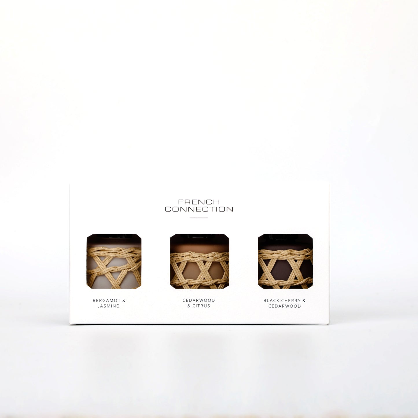 French Connection Woven Detail Trio of Reed Diffuser Gift Set 3 x 50ml