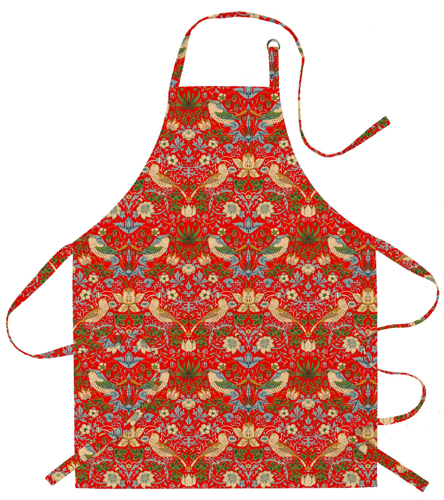 William Morris Gallery Acrylic Apron - Strawberry Thief Red