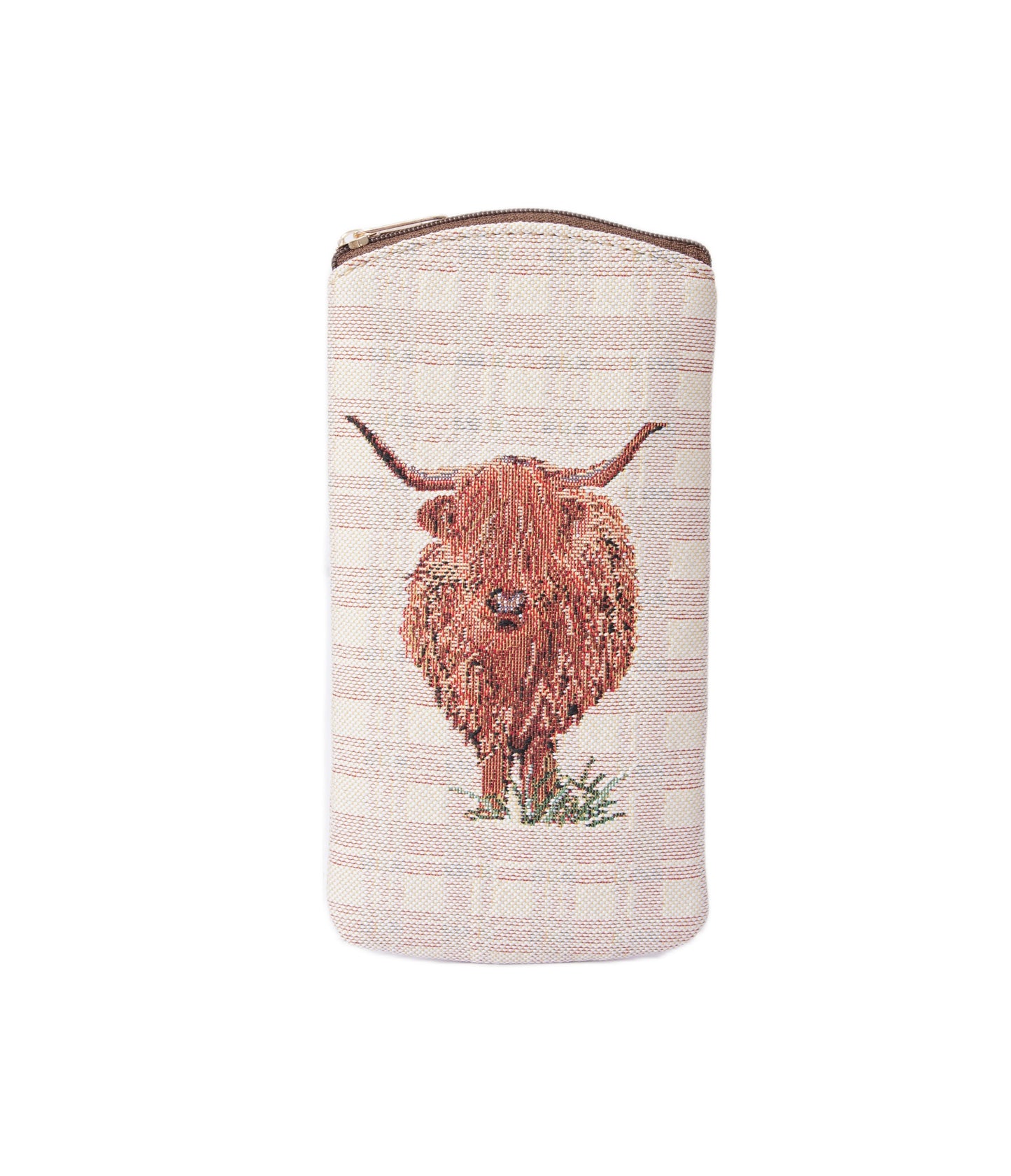 Signare Tapestry Highland Cow Bucket Bag with Zip Glasses Case
