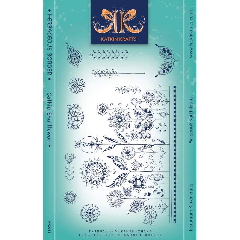Katkin Krafts Herbaceous Border A5 Clear Stamp Set
