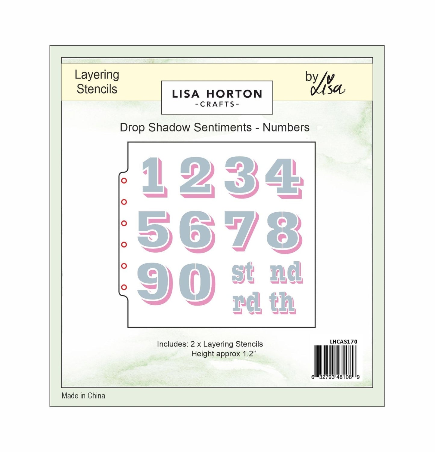 Lisa Horton Crafts Drop Shadow Sentiments Stencils - Numbers