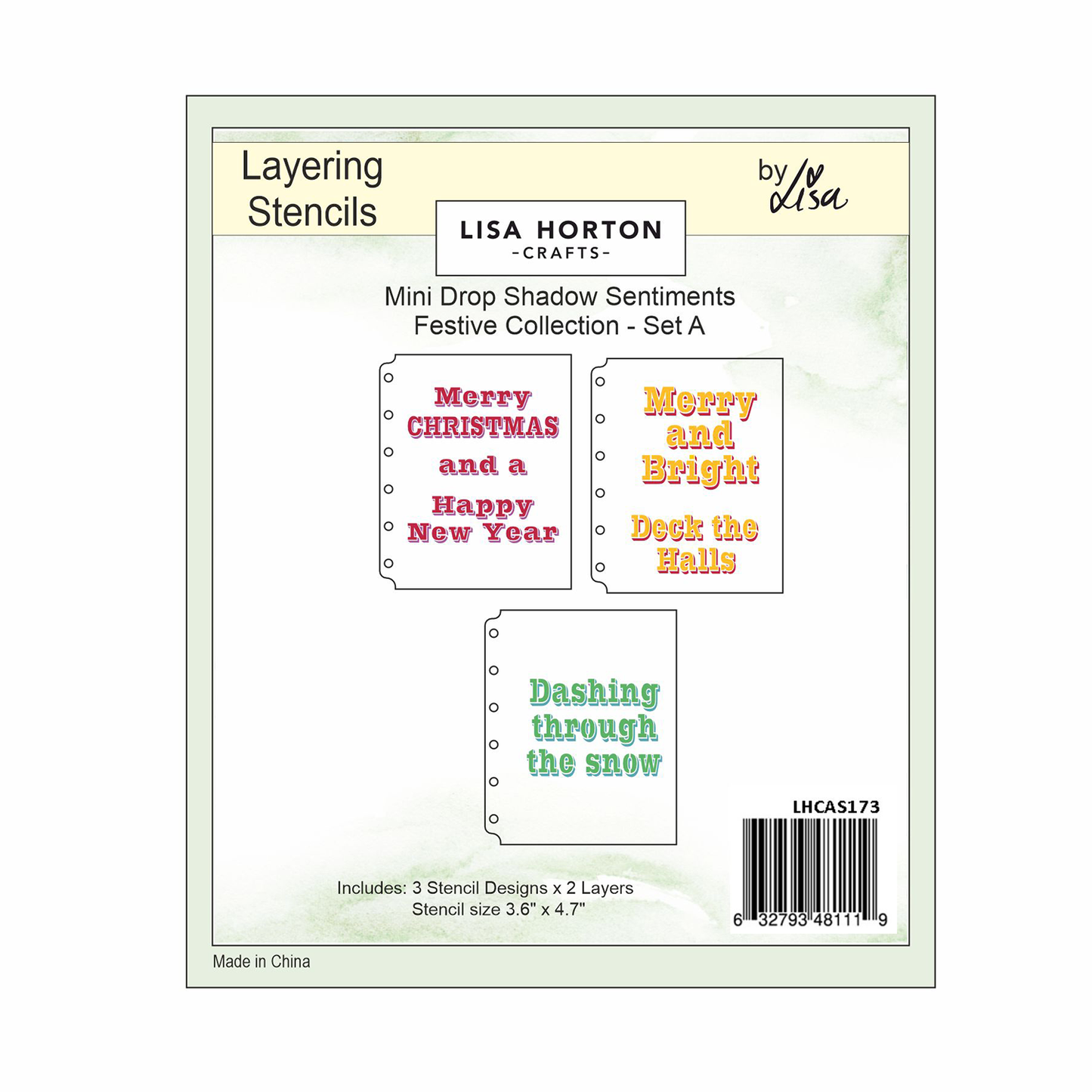 Lisa Horton Crafts Mini Drop Shadow Sentiments - Festive Collection - Set A and Set B