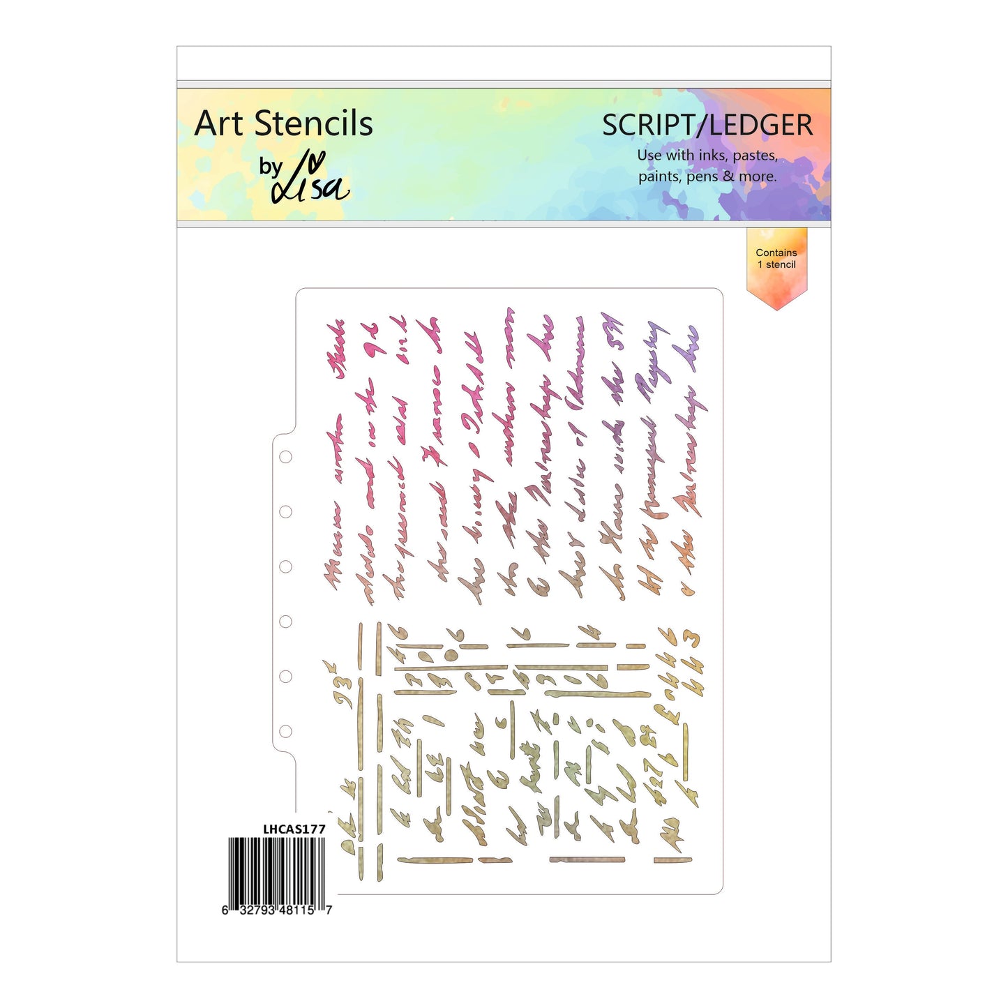 Lisa Horton Crafts Script/ Ledger A5 Stencil