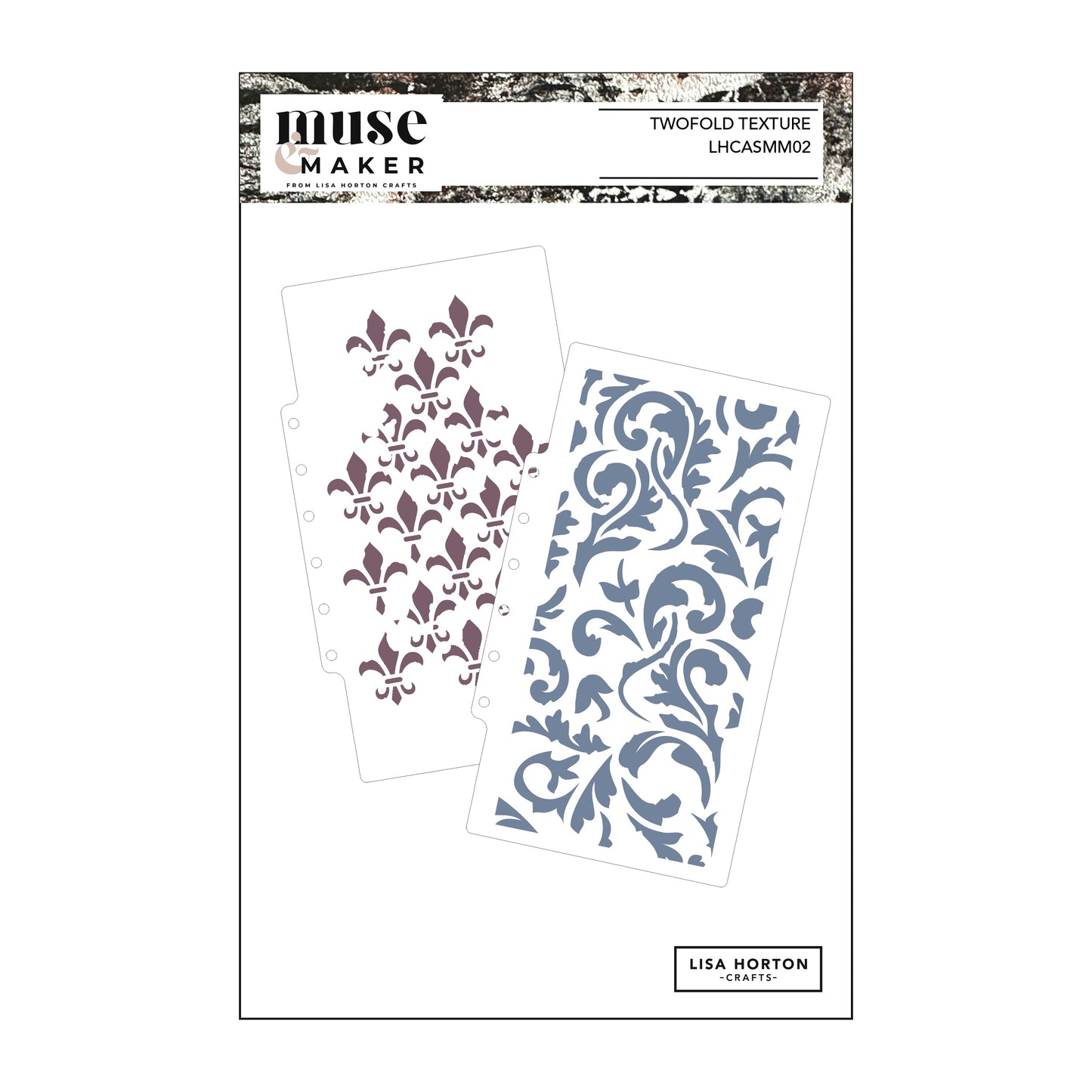 Lisa Horton Crafts Muse & Maker Art Stencils 4.5" x 8" - Twofold Texture