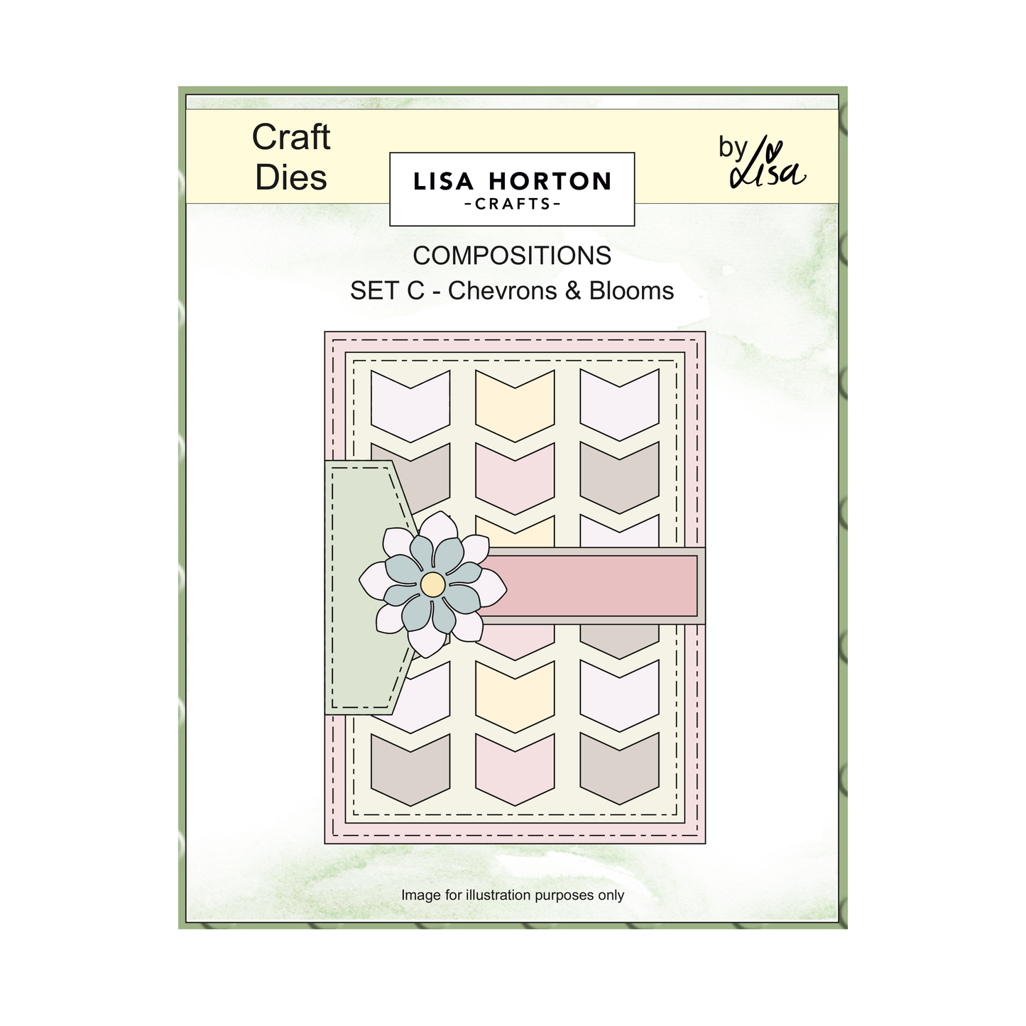 Lisa Horton Crafts Composition Layout Dies - Set C (Chevrons and Blooms)