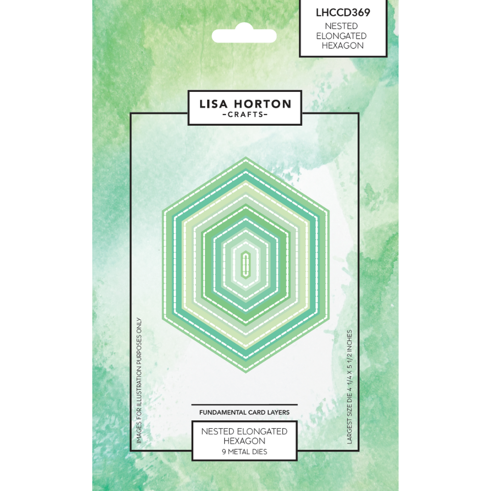 Lisa Horton Crafts Fundamentals Die Set - Nested Elongated Hexagon (8 Dies)