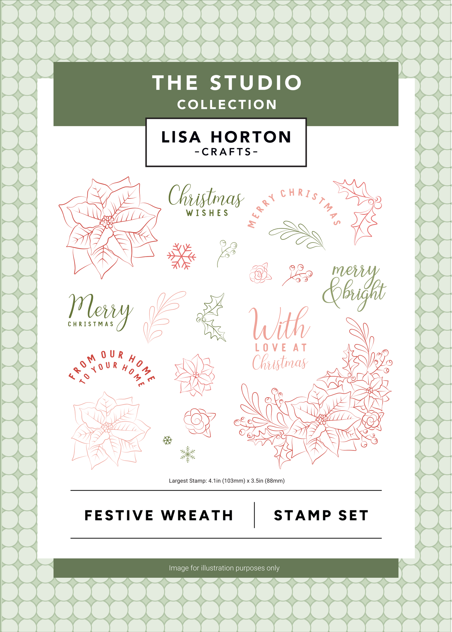 Lisa Horton Crafts Festive Wreath Stamp Set