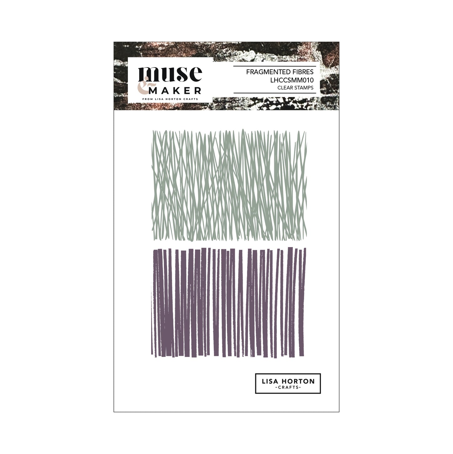 Lisa Horton Crafts Muse & Maker Fragmented Fibres A6 Clear Stamp Set