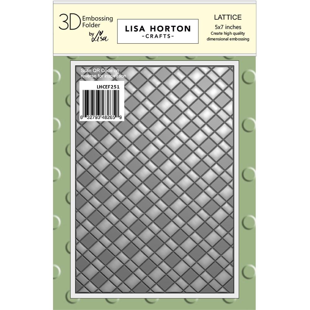 Lisa Horton Crafts Lattice 5" x 7" 3D Embossing Folder