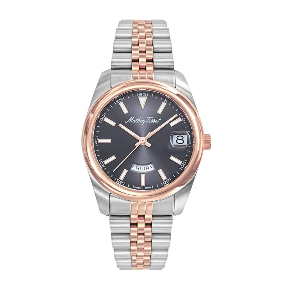 Mathey Tissot Mathy Day-Date Black (Rose Gold style) Watch