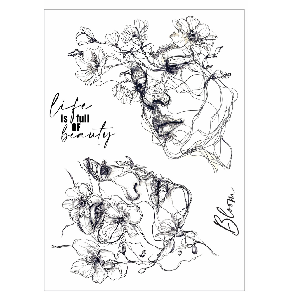 Funky Fossil Beauty In Bloom A5 stamp set - 2 Stamps