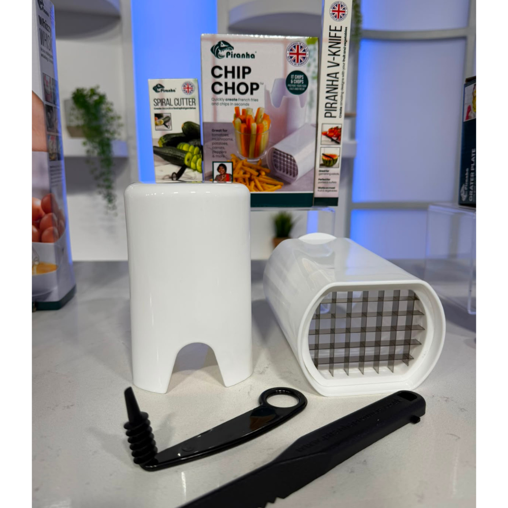 Piranha Chip Chop with Free Spiral Cutter & V Knife