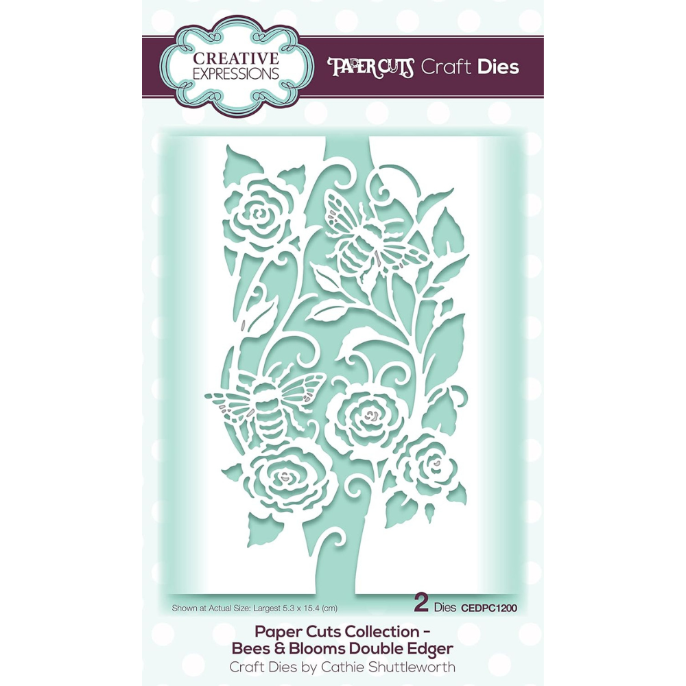 Creative Expressions Paper Cuts by Cathie Shuttleworth - Bees & Blooms Double Edger