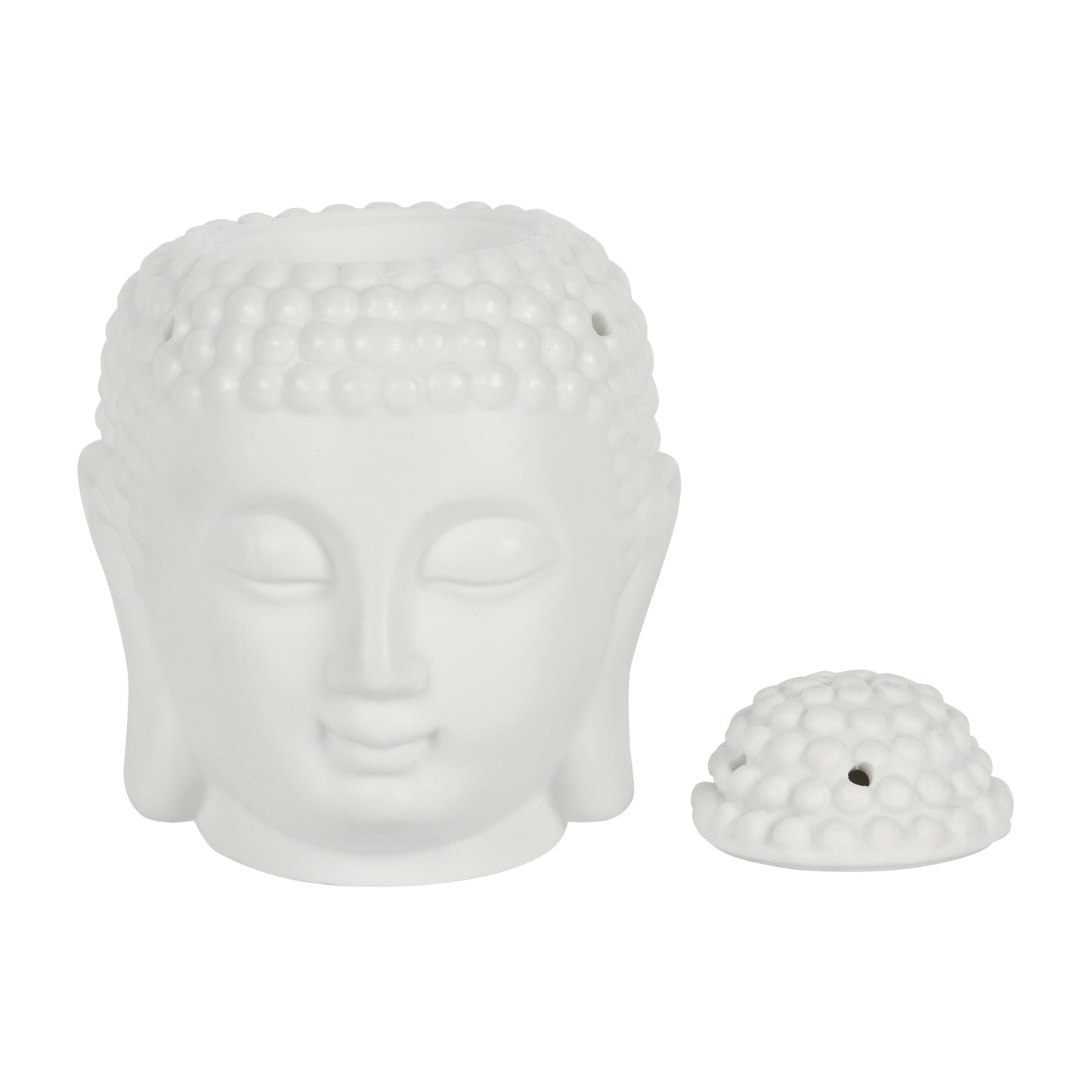 Something Different White Buddha Head Oil Burner