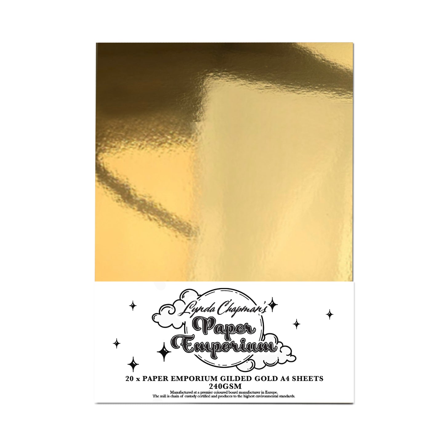 Lynda Chapman's Paper Emporium Metallic Gilded Gold 20 x A4 sheets 240gsm