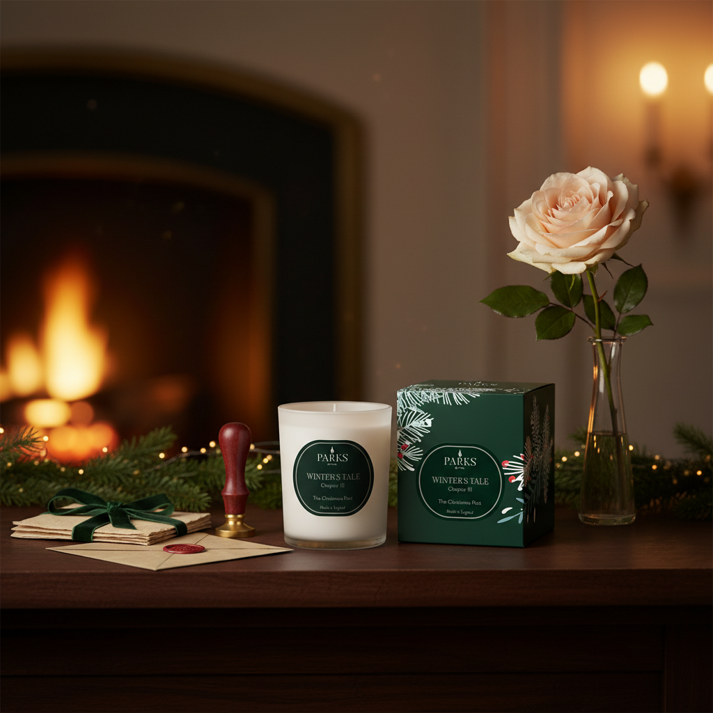 Parks London Winters Tale 220gm Glass Wax Candle - Christmas Post Chapter 3
