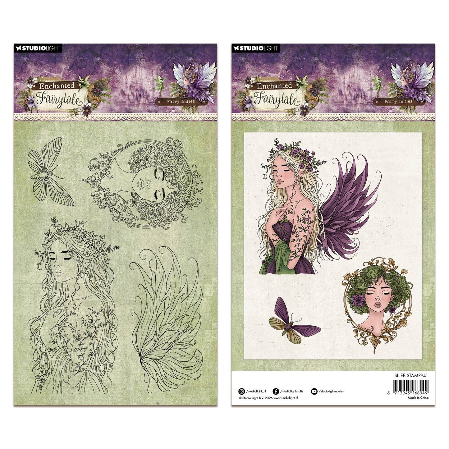 Studio Light Enchanted Fairytale Fairy Ladies Clear Stamps - 4 Pieces