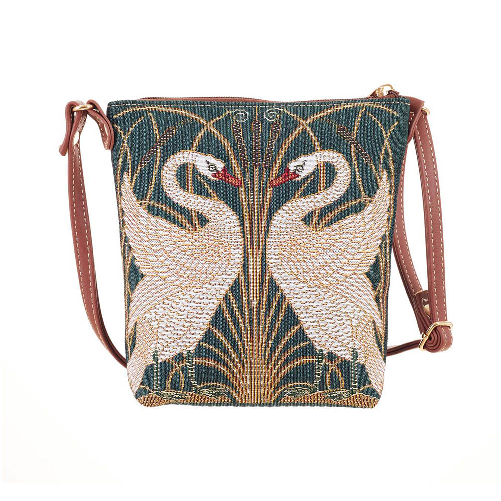 Signare Tapestry William Morris Walter Crane Swan Sling Bag with Silk Scarf