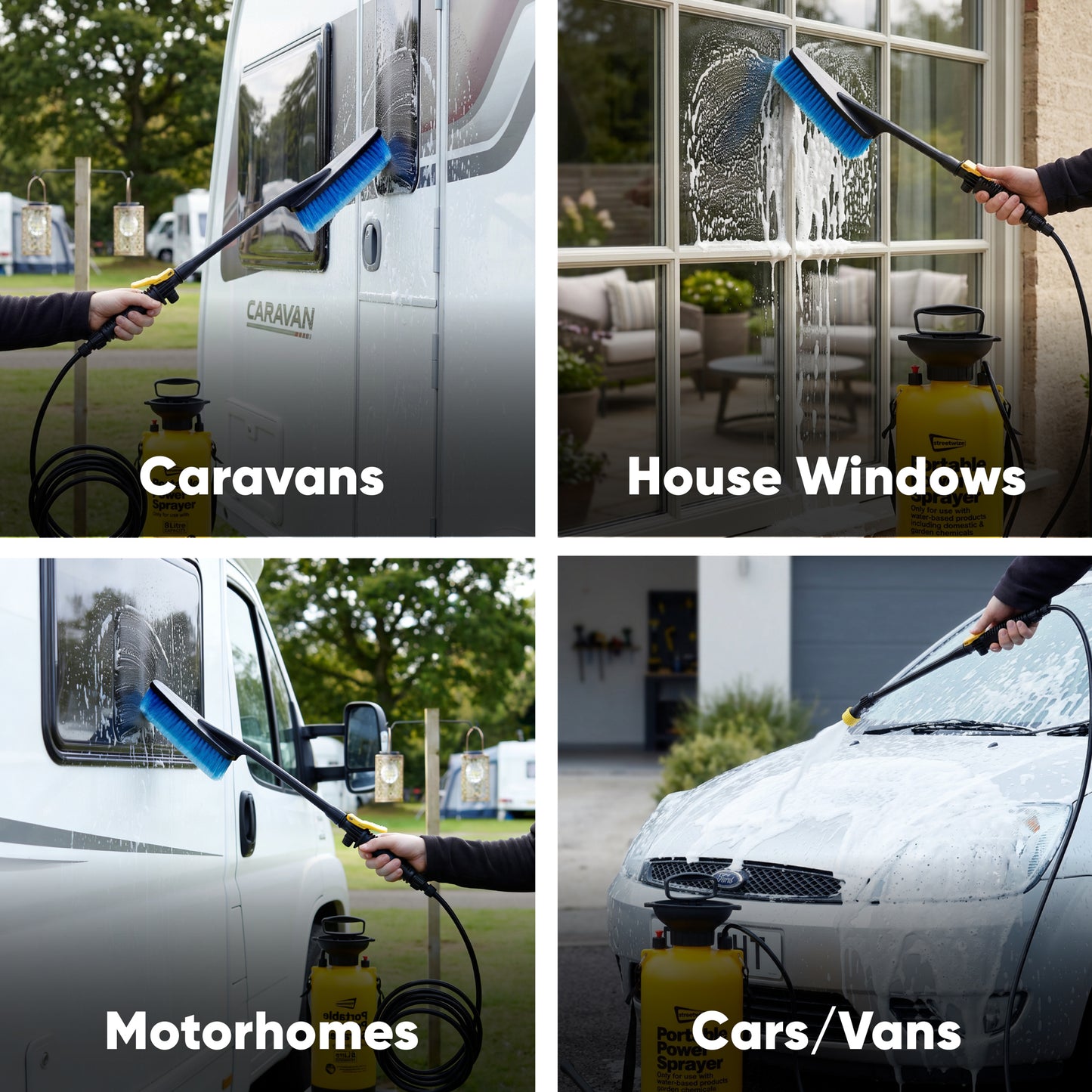 Streetwize 8L Pressure Sprayers with Extra Wash Brush