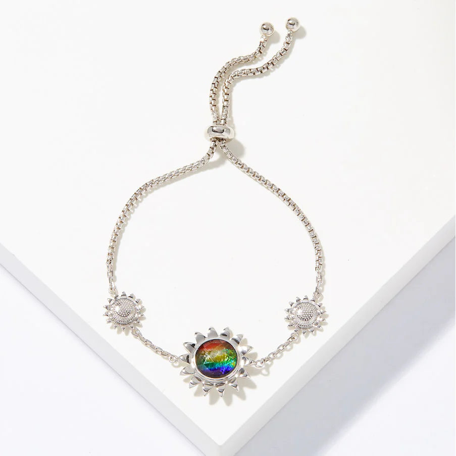 Canadian Ammolite Gems by Kenneth Bradley Sunflower Bracelet