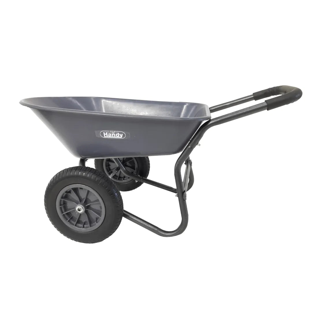 The Handy 78 Litre Galvanised Steel Wheelbarrow with Twin Puncture Proof Tyres
