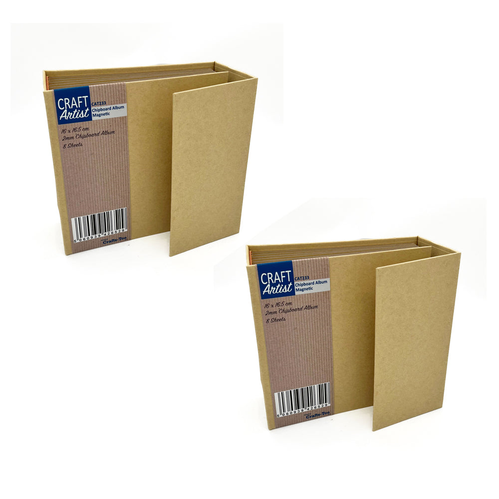 Craft Artist Pair of Square Magnetic Chipboard Albums