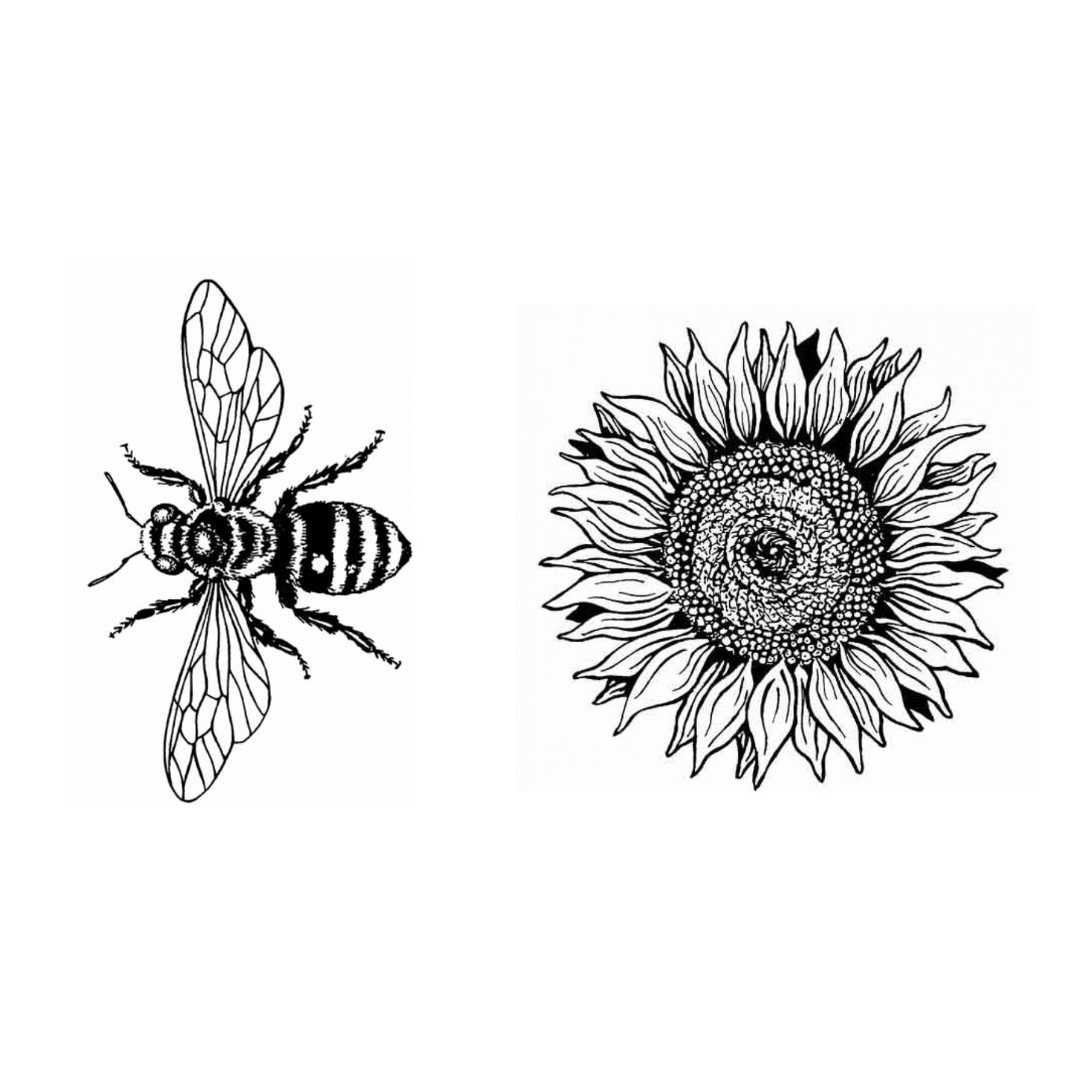 Stamp Addicts Big Bee & Sunflower 2 x Cling Mounted Rubber Stamps
