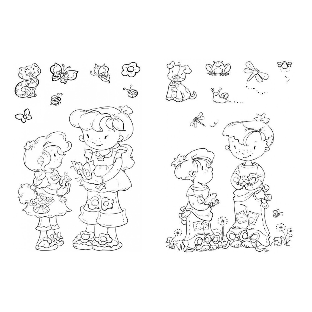 Stamp Addicts Best Friends Girls & Boys Clear Stamp Sets - 15 Total