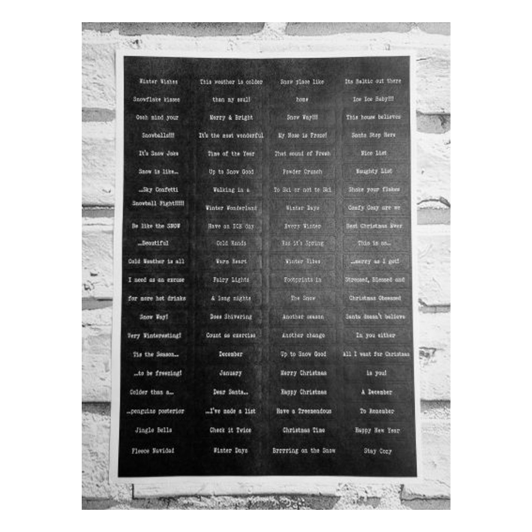 Bee Crafty Stickers Wordy Stickers - Winter B