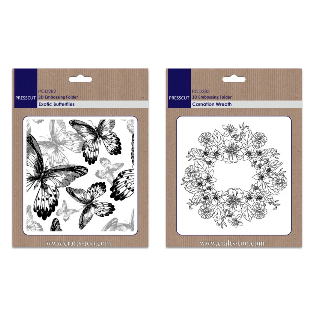 Press Cut 3D Embossing Folders BOGOF Set 2 - Butterflies