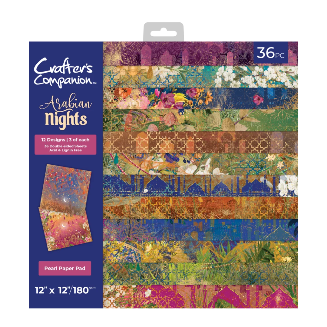 Crafters Companion Arabian Nights 12" x 12" Paper Pad - 36 Sheets