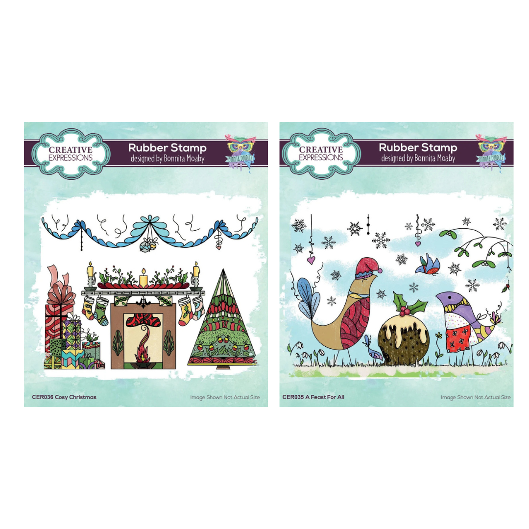 Creative Expression Cosy Christmas & Feast for All Rubber Stamps by Bonnita Moaby