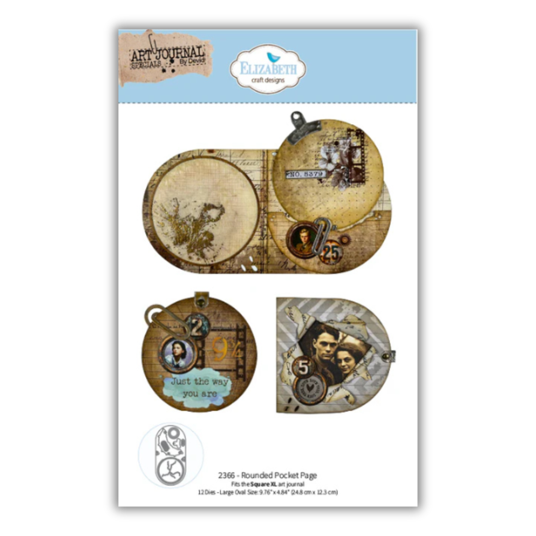 Elizabeth Craft Designs Rounded Pocket Page Die Set - 12 Dies