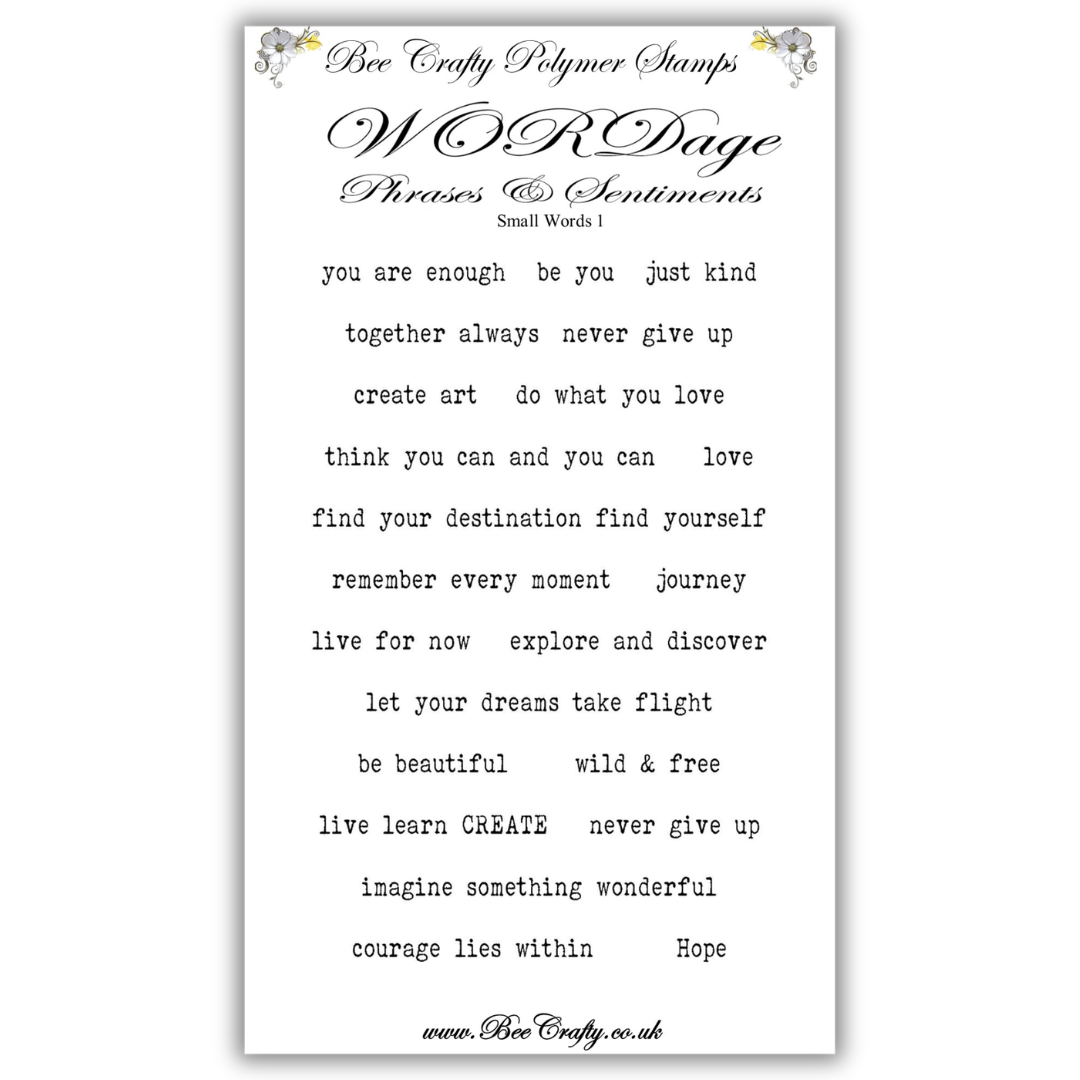Bee Crafty WORDage Stamp Set: Small Words