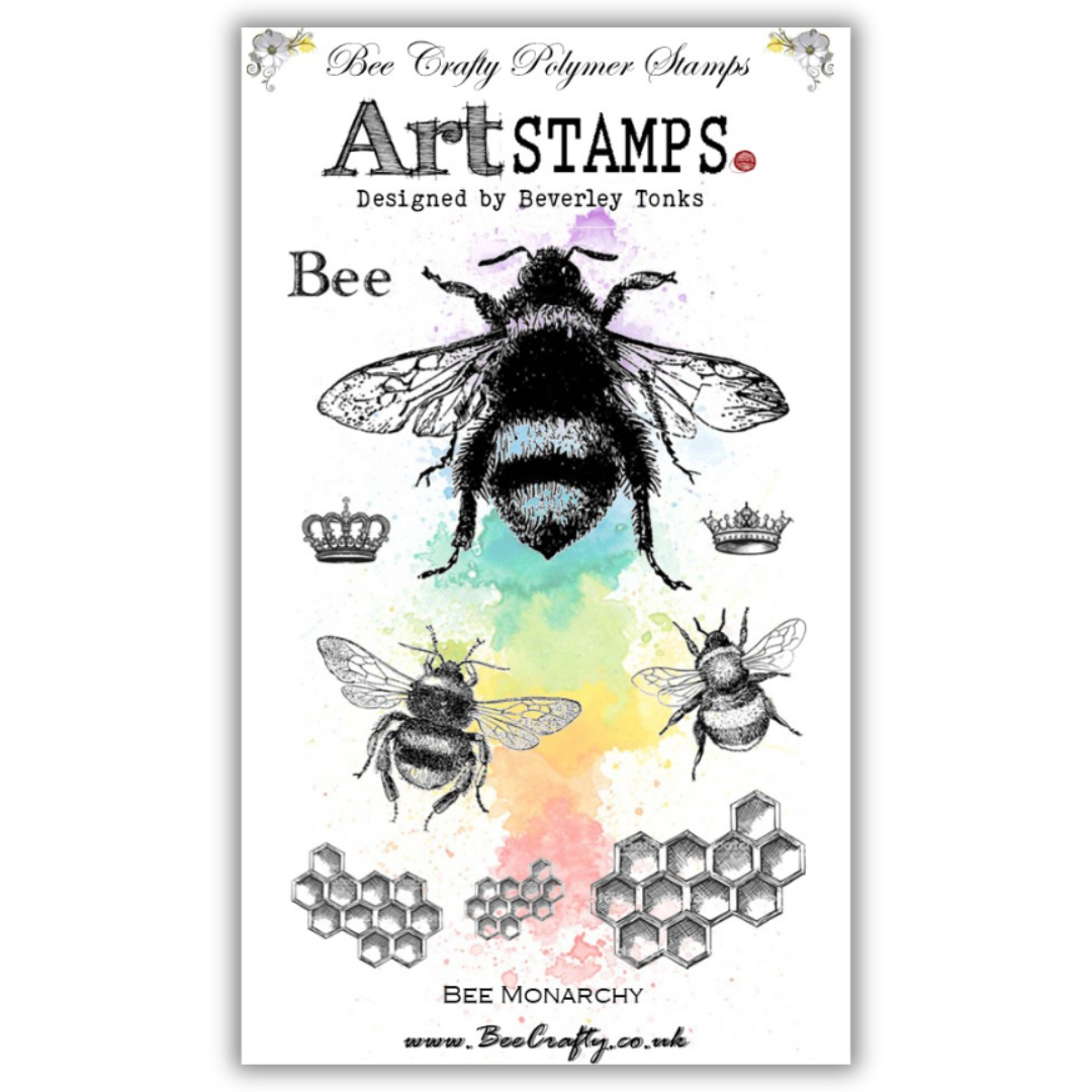 Bee Crafty A6 Art Stamps - Bee Monarchy