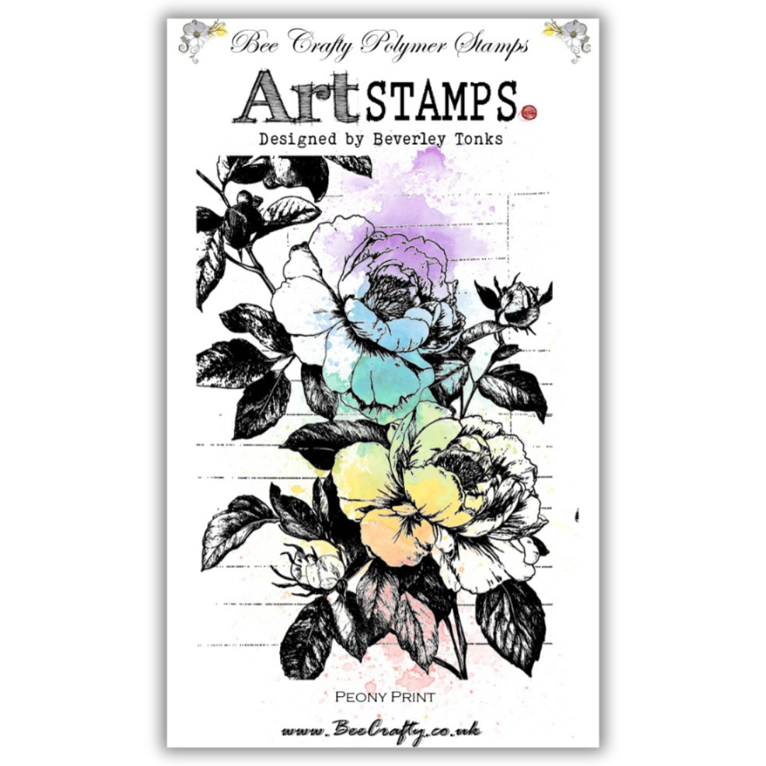 Bee Crafty Art Stamps - Peony Print